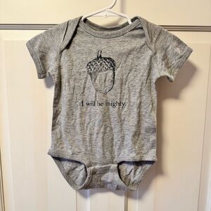 Rabbit Skins Gray Acorn Print Bodysuit
